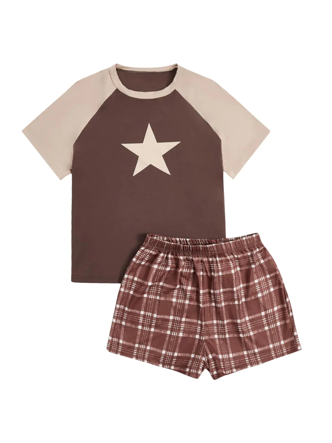 Two Piece Pajama Set- Plaid