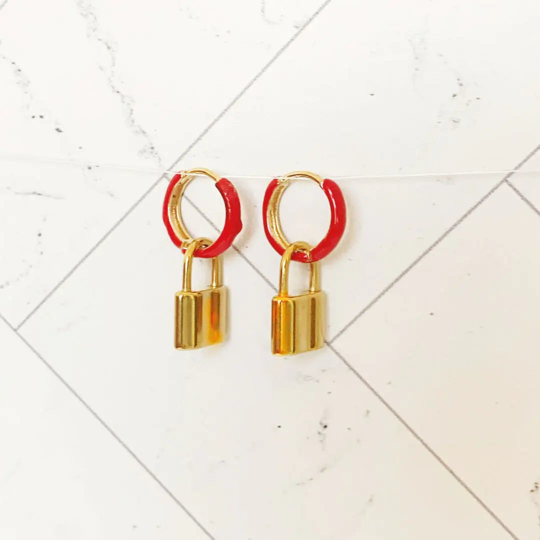 Small Lock Loop Earrings