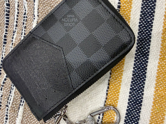 Key Ring Card Holder-Silver Hardware