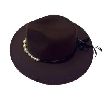 Fashion pearl Top hat wool Jazz Cap