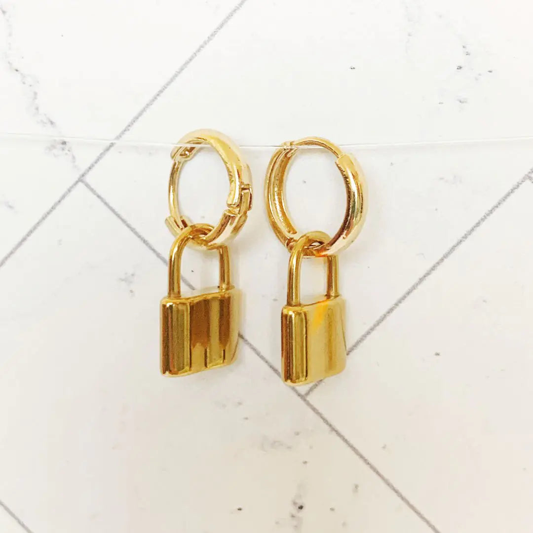 Small Lock Loop Earrings